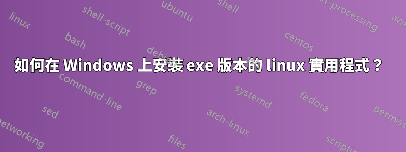 如何在 Windows 上安裝 exe 版本的 linux 實用程式？ 