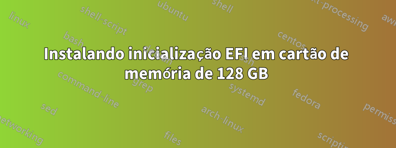 Instalando inicialização EFI em cartão de memória de 128 GB