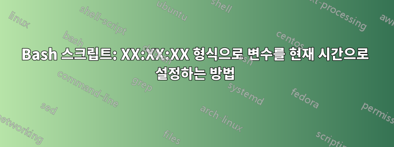 Bash 스크립트: XX:XX:XX 형식으로 변수를 현재 시간으로 설정하는 방법