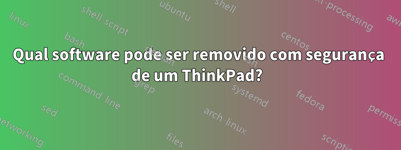 Qual software pode ser removido com segurança de um ThinkPad? 