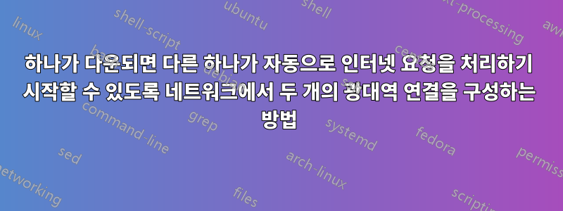 하나가 다운되면 다른 하나가 자동으로 인터넷 요청을 처리하기 시작할 수 있도록 네트워크에서 두 개의 광대역 연결을 구성하는 방법