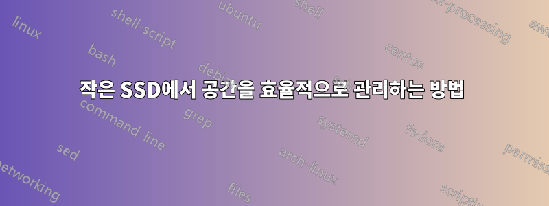 작은 SSD에서 공간을 효율적으로 관리하는 방법