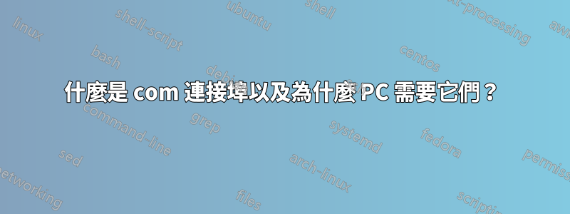 什麼是 com 連接埠以及為什麼 PC 需要它們？