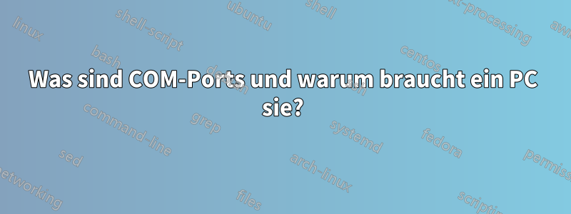 Was sind COM-Ports und warum braucht ein PC sie?