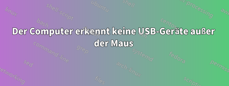 Der Computer erkennt keine USB-Geräte außer der Maus