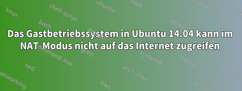 Das Gastbetriebssystem in Ubuntu 14.04 kann im NAT-Modus nicht auf das Internet zugreifen