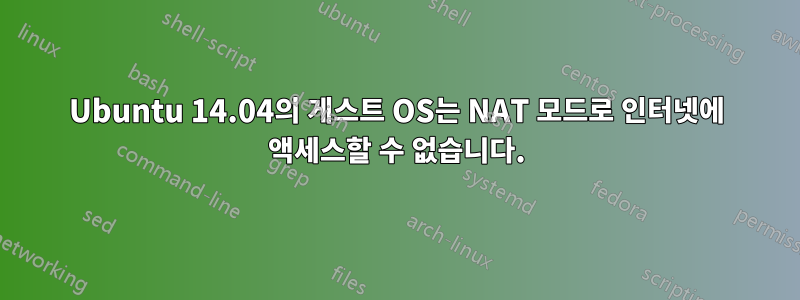 Ubuntu 14.04의 게스트 OS는 NAT 모드로 인터넷에 액세스할 수 없습니다.