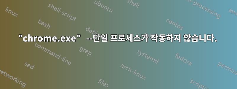 "chrome.exe" --단일 프로세스가 작동하지 않습니다.