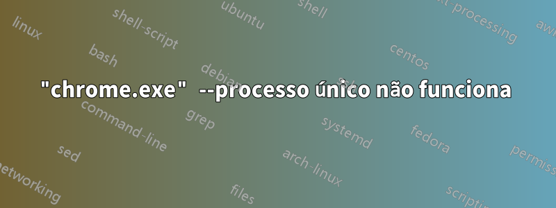 "chrome.exe" --processo único não funciona