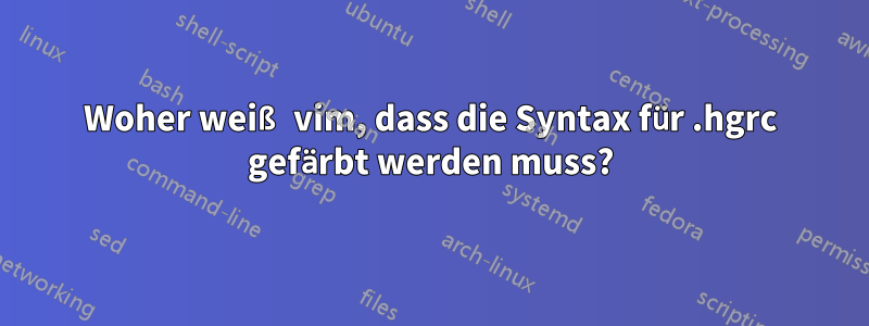 Woher weiß vim, dass die Syntax für .hgrc gefärbt werden muss?