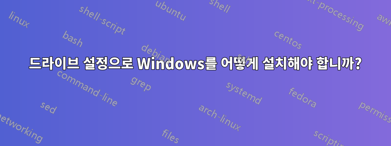 2 드라이브 설정으로 Windows를 어떻게 설치해야 합니까?