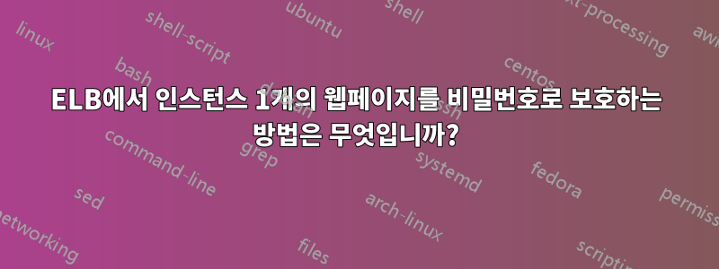 ELB에서 인스턴스 1개의 웹페이지를 비밀번호로 보호하는 방법은 무엇입니까?