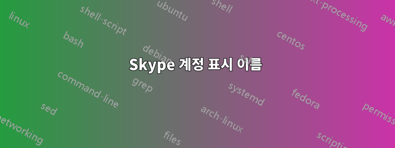 Skype 계정 표시 이름