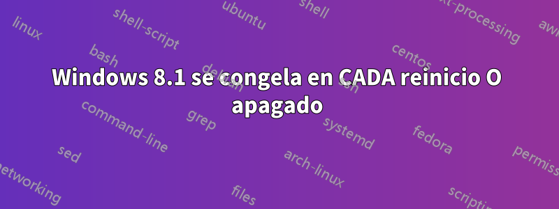 Windows 8.1 se congela en CADA reinicio O apagado