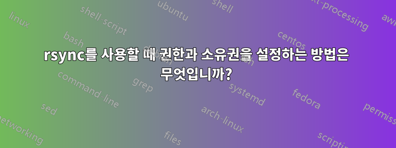 rsync를 사용할 때 권한과 소유권을 설정하는 방법은 무엇입니까?