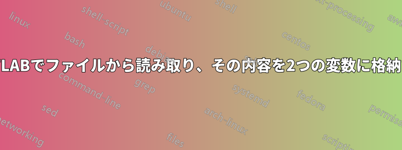 MATLABでファイルから読み取り、その内容を2つの変数に格納する