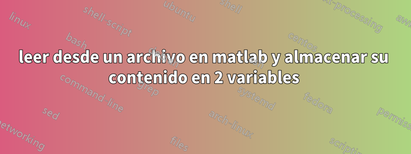 leer desde un archivo en matlab y almacenar su contenido en 2 variables