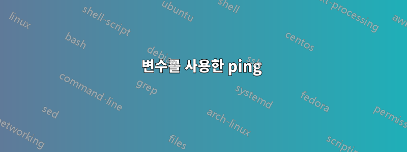 변수를 사용한 ping