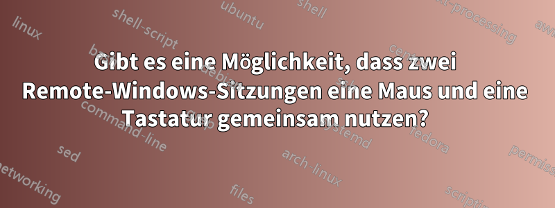 Gibt es eine Möglichkeit, dass zwei Remote-Windows-Sitzungen eine Maus und eine Tastatur gemeinsam nutzen?