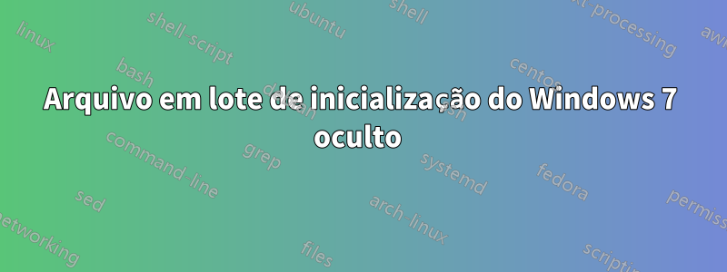 Arquivo em lote de inicialização do Windows 7 oculto 