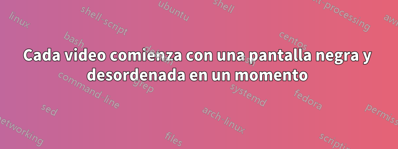 Cada video comienza con una pantalla negra y desordenada en un momento