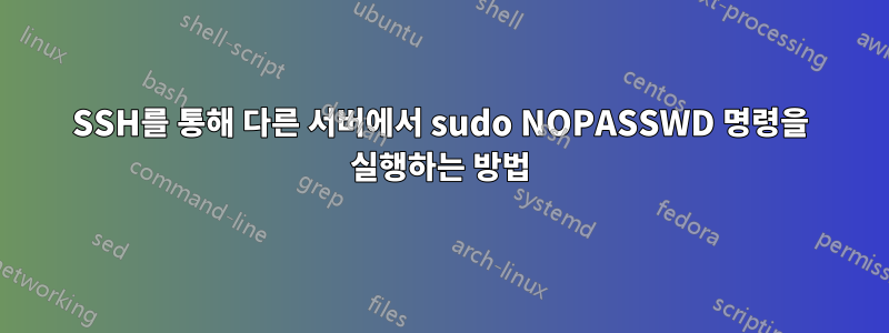 SSH를 통해 다른 서버에서 sudo NOPASSWD 명령을 실행하는 방법
