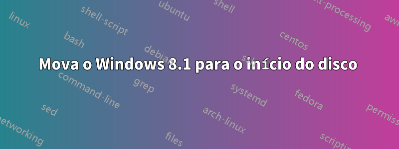 Mova o Windows 8.1 para o início do disco