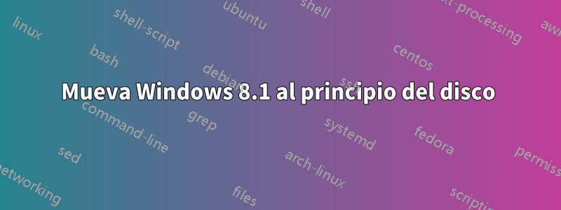 Mueva Windows 8.1 al principio del disco
