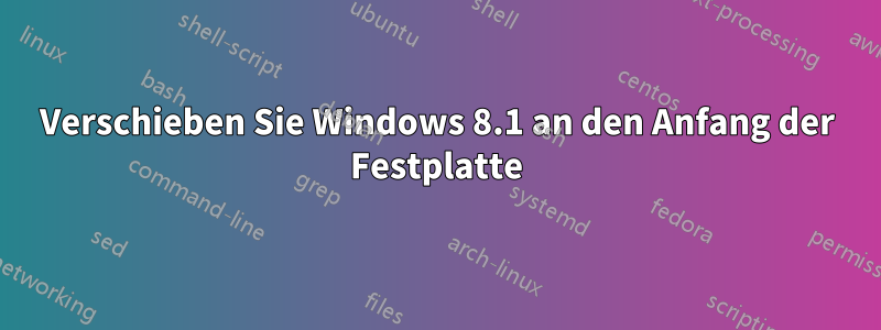 Verschieben Sie Windows 8.1 an den Anfang der Festplatte