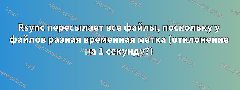 Rsync пересылает все файлы, поскольку у файлов разная временная метка (отклонение на 1 секунду?)