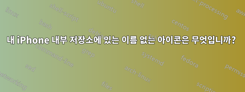 내 iPhone 내부 저장소에 있는 이름 없는 아이콘은 무엇입니까?