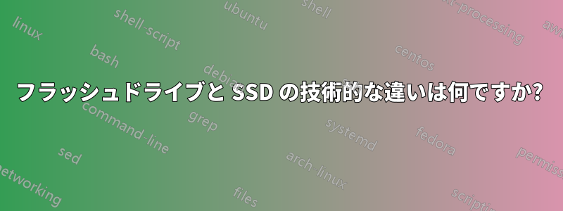 フラッシュドライブと SSD の技術的な違いは何ですか?