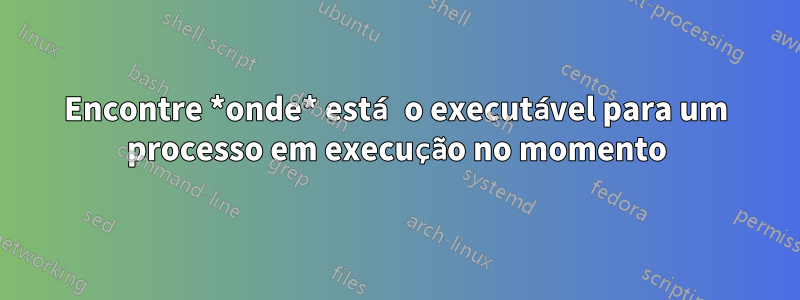 Encontre *onde* está o executável para um processo em execução no momento