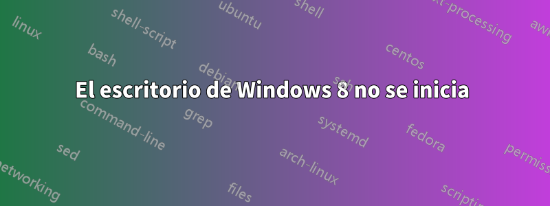 El escritorio de Windows 8 no se inicia