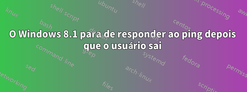 O Windows 8.1 para de responder ao ping depois que o usuário sai