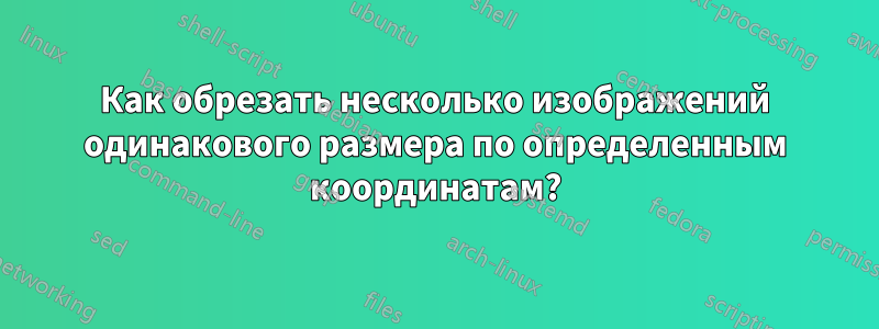 Как обрезать несколько изображений одинакового размера по определенным координатам?