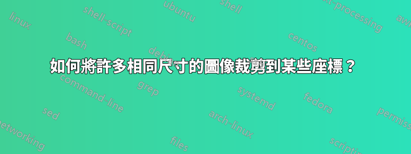 如何將許多相同尺寸的圖像裁剪到某些座標？