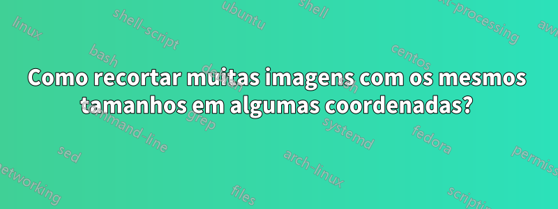 Como recortar muitas imagens com os mesmos tamanhos em algumas coordenadas?