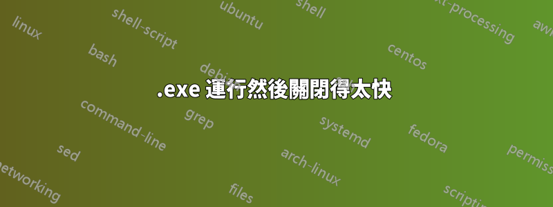 .exe 運行然後關閉得太快