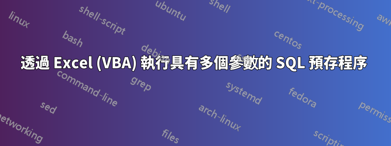 透過 Excel (VBA) 執行具有多個參數的 SQL 預存程序