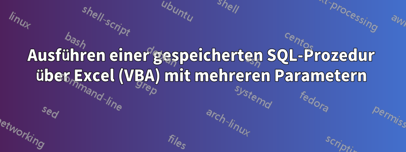 Ausführen einer gespeicherten SQL-Prozedur über Excel (VBA) mit mehreren Parametern