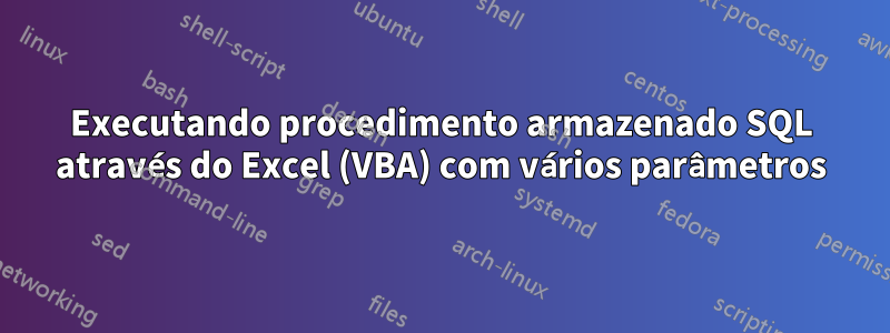Executando procedimento armazenado SQL através do Excel (VBA) com vários parâmetros