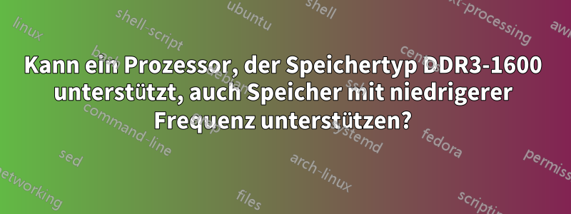 Kann ein Prozessor, der Speichertyp DDR3-1600 unterstützt, auch Speicher mit niedrigerer Frequenz unterstützen?