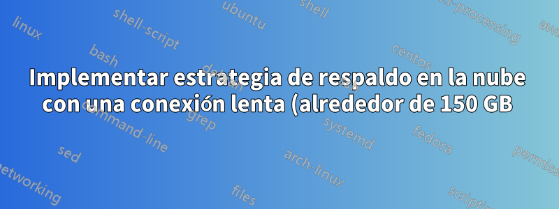 Implementar estrategia de respaldo en la nube con una conexión lenta (alrededor de 150 GB)