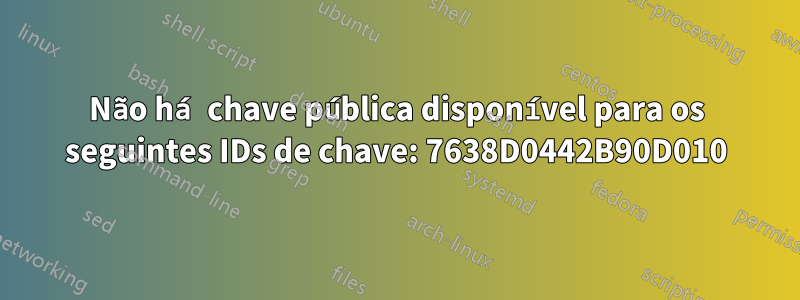Não há chave pública disponível para os seguintes IDs de chave: 7638D0442B90D010