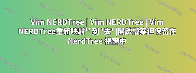 Vim NERDTree | Vim NERDTree | Vim NERDTree重新映射'' 到 '去' |開啟檔案但保留在 NerdTree 視窗中