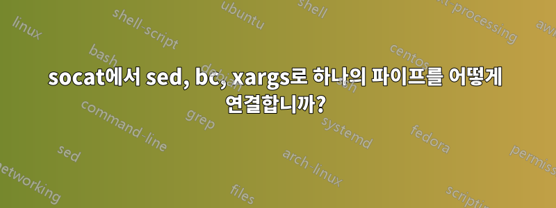socat에서 sed, bc, xargs로 하나의 파이프를 어떻게 연결합니까?