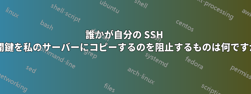 誰かが自分の SSH 公開鍵を私のサーバーにコピーするのを阻止するものは何ですか?