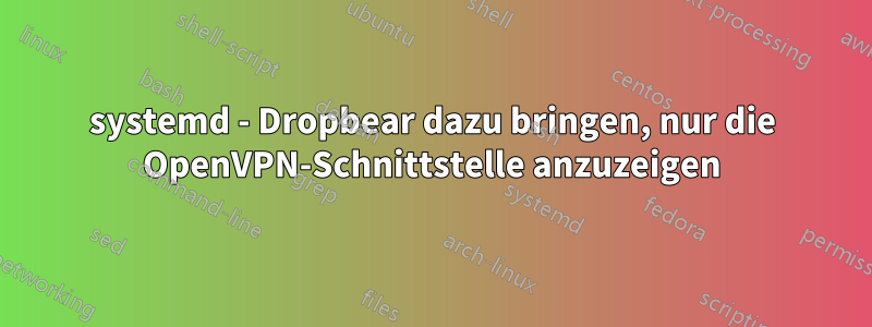 systemd - Dropbear dazu bringen, nur die OpenVPN-Schnittstelle anzuzeigen