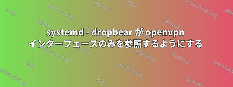 systemd - dropbear が openvpn インターフェースのみを参照するようにする